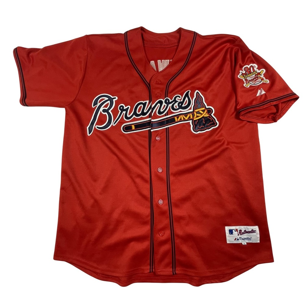 Atlanta Braves Jason Heyward #22 Majestic Authentic Red Jersey Mens 56 3XL SEWN